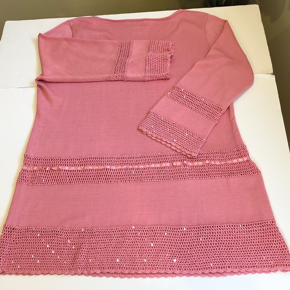 The Look by Randolph Duke Pink Silk & Cotton Tunic Sweater Medium - EC 
No Flaws - Picture 4 of 9